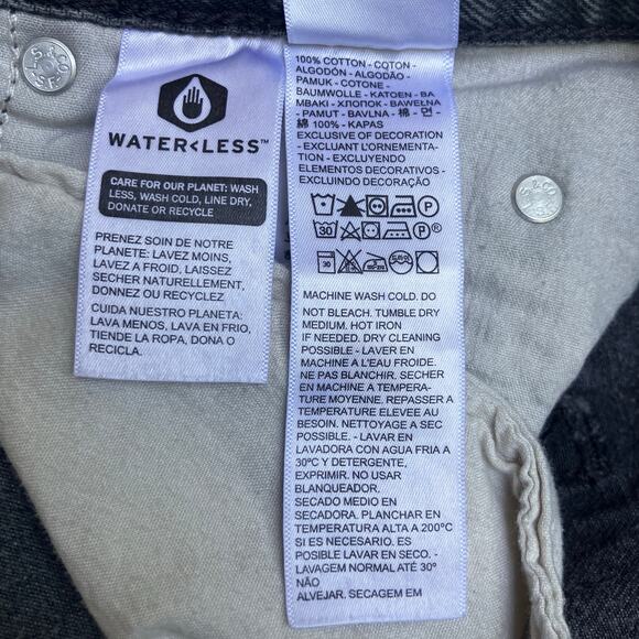 Levi’s Jeans Sz 30 94’ Baggy Black Wash Button Fly High Rise Mom Jean Grunge - Picture 10 of 11